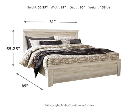 Bellaby King Panel Bed with Mirrored Dresser