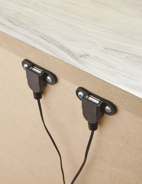 Bellaby King Platform Bed with 2 Storage Drawers with Mirrored Dresser and 2 Nightstands