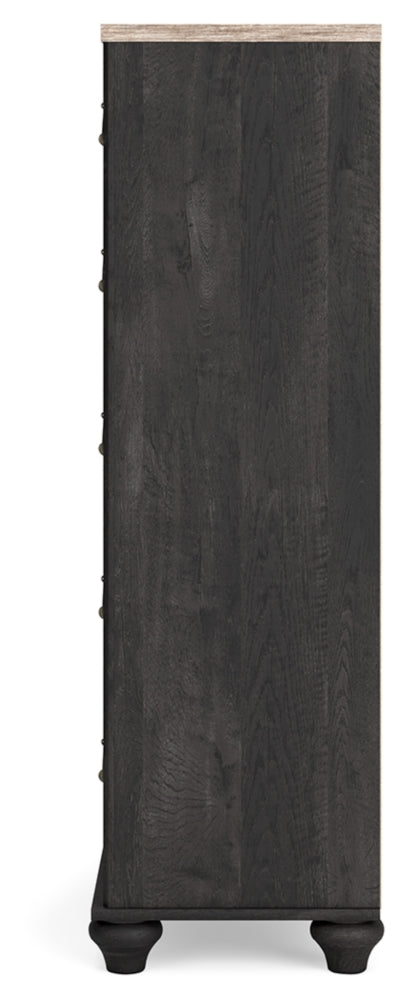 Nanforth King/California King Panel Headboard with Mirrored Dresser, Chest and Nightstand