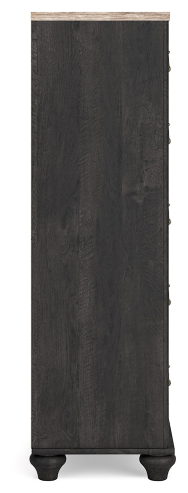 Nanforth King/California King Panel Headboard with Mirrored Dresser, Chest and Nightstand