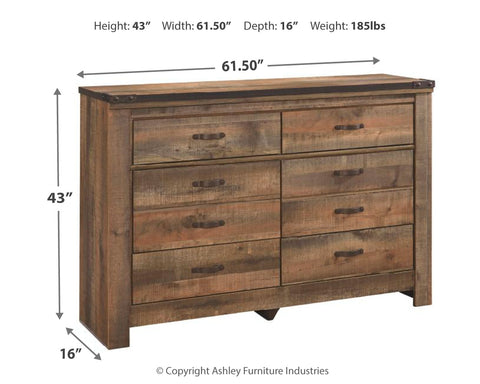Trinell Queen Panel Headboard with Dresser, Chest and Nightstand
