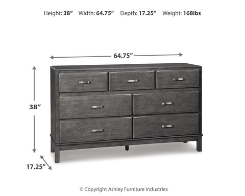 Caitbrook Full Storage Bed with 7 Storage Drawers with Dresser