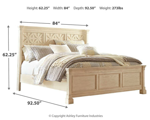 Bolanburg King Panel Bed with Mirrored Dresser and 2 Nightstands