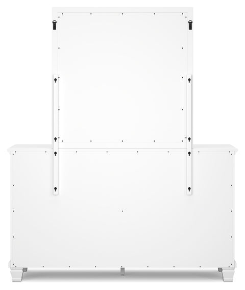 Fortman Full Panel Bed with Mirrored Dresser