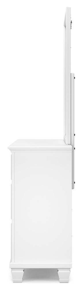 Fortman King Panel Bed with Mirrored Dresser and 2 Nightstands