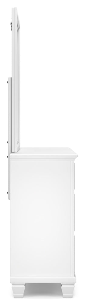 Fortman Full Panel Bed with Mirrored Dresser and Chest