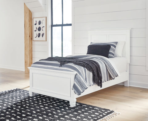 Fortman Twin Panel Bed with Mirrored Dresser and 2 Nightstands