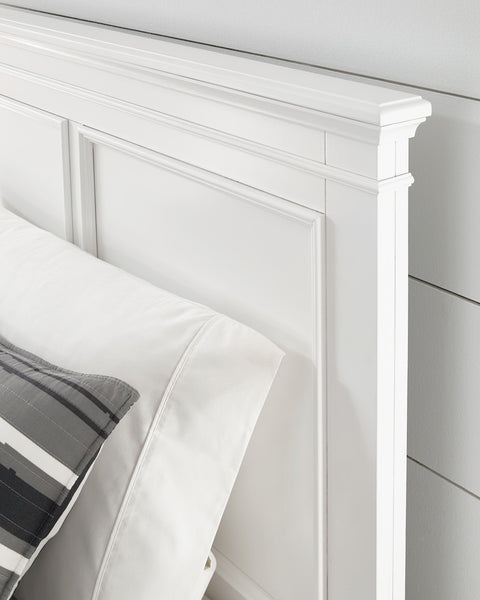 Fortman Queen Panel Bed with Mirrored Dresser and 2 Nightstands