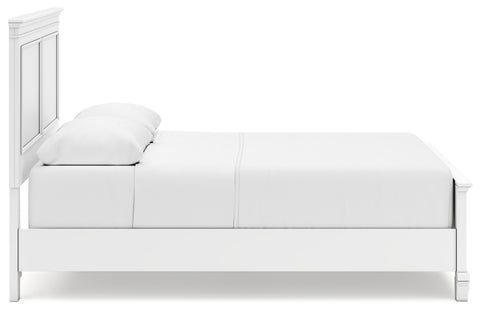 Fortman Queen Panel Bed with Mirrored Dresser and Nightstand