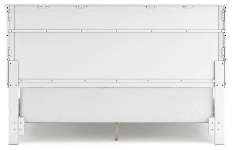 Fortman California King Panel Bed with Mirrored Dresser and Nightstand