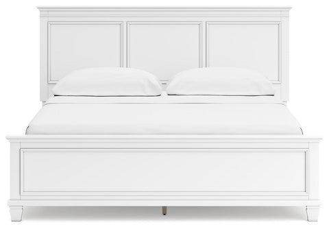 Fortman California King Panel Bed with Mirrored Dresser and Nightstand