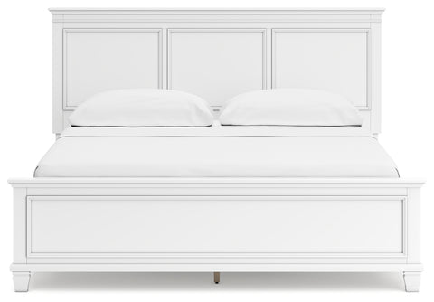 Fortman California King Panel Bed with Mirrored Dresser, Chest and 2 Nightstands
