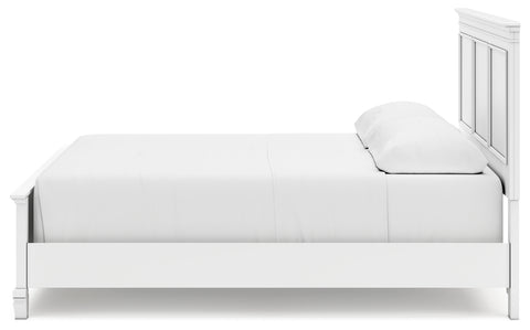 Fortman California King Panel Bed with Mirrored Dresser and Nightstand