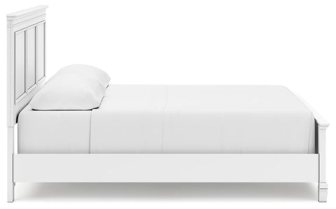 Fortman California King Panel Bed with Mirrored Dresser and Nightstand