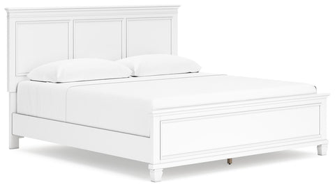 Fortman King Panel Bed with Mirrored Dresser and Nightstand