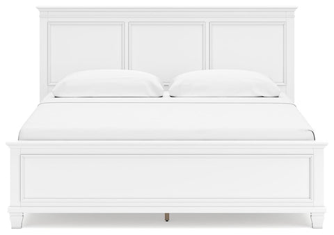 Fortman King Panel Bed with Mirrored Dresser and Nightstand