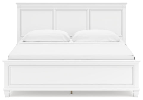 Fortman King Panel Bed with Mirrored Dresser and Chest
