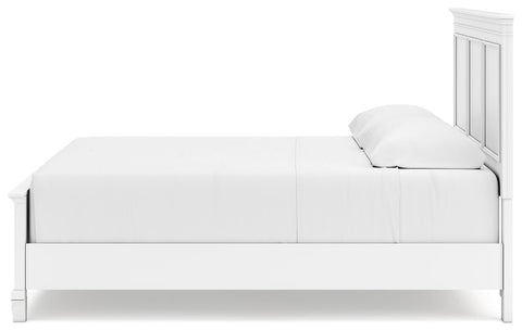 Fortman King Panel Bed with Mirrored Dresser and Nightstand