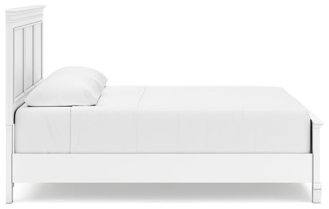 Fortman King Panel Bed with Mirrored Dresser and Nightstand