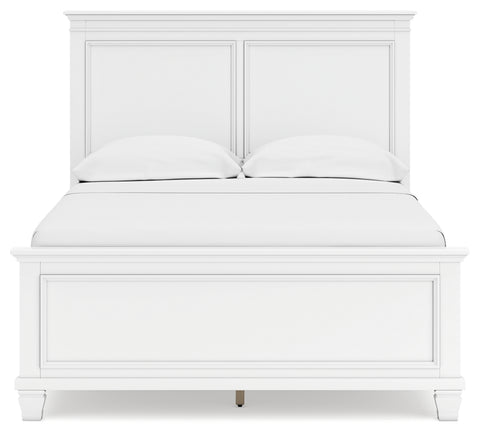 Fortman Full Panel Bed with Mirrored Dresser, Chest and 2 Nightstands