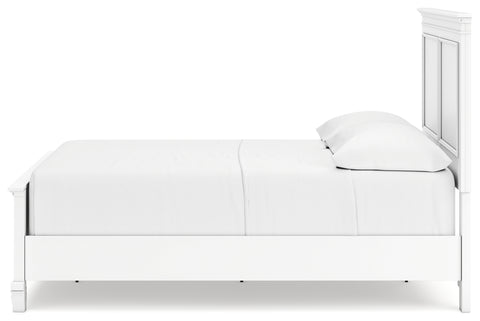 Fortman Full Panel Bed with Mirrored Dresser, Chest and 2 Nightstands