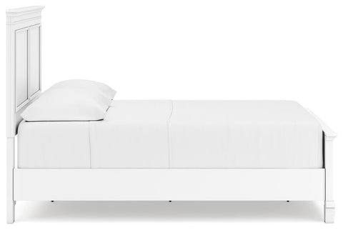 Fortman Full Panel Bed with Mirrored Dresser, Chest and Nightstand