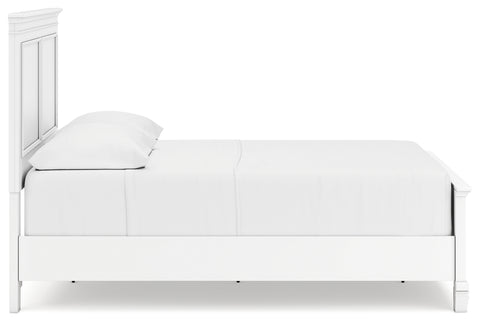 Fortman Full Panel Bed with Mirrored Dresser, Chest and 2 Nightstands