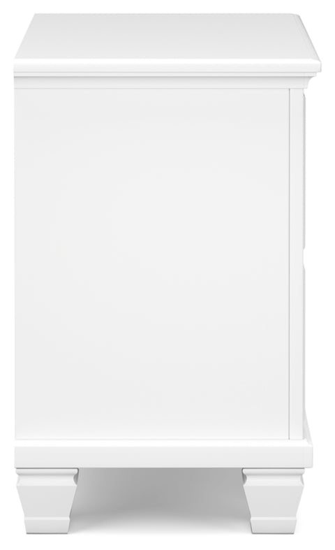 Fortman Full Panel Bed with Mirrored Dresser and 2 Nightstands