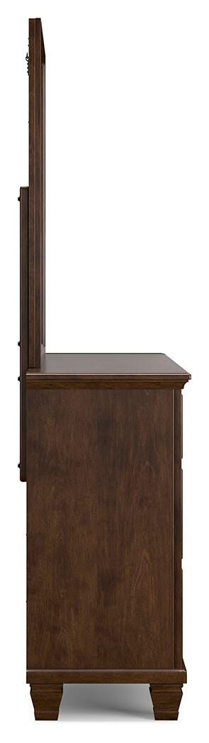Danabrin Queen Panel Bed with Mirrored Dresser and Nightstand