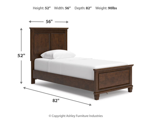 Danabrin Twin Panel Bed with Mirrored Dresser and Nightstand