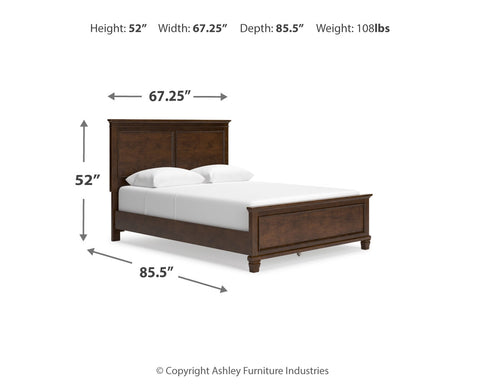Danabrin Queen Panel Bed with Mirrored Dresser, Chest and Nightstand