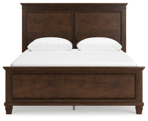 Danabrin Queen Panel Bed with Mirrored Dresser and Chest