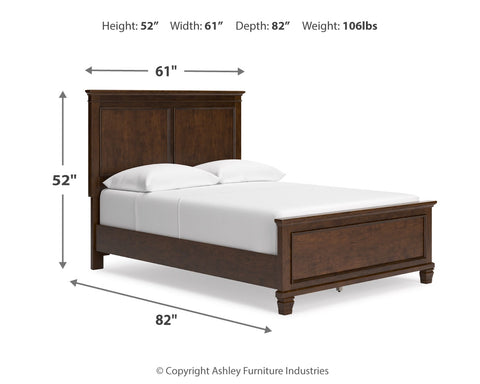 Danabrin Full Panel Bed with Mirrored Dresser and Nightstand