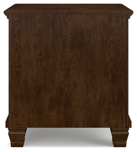 Danabrin Queen Panel Bed with Mirrored Dresser and Nightstand
