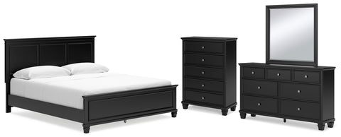 Lanolee California King Panel Bed with Mirrored Dresser and Chest - JMD Furniture DMV