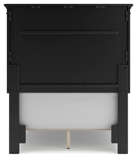 Lanolee Twin Panel Bed with Mirrored Dresser, Chest and Nightstand