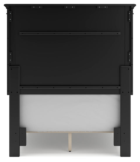 Lanolee Twin Panel Bed with Mirrored Dresser, Chest and Nightstand