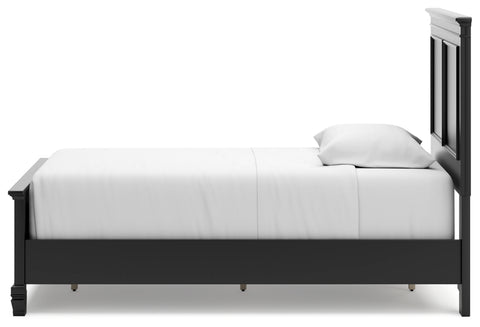 Lanolee Twin Panel Bed with Mirrored Dresser and Nightstand