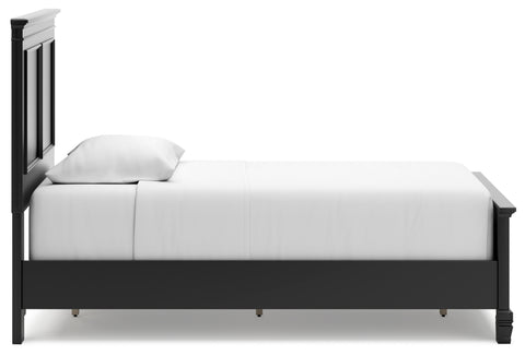 Lanolee Twin Panel Bed with Mirrored Dresser, Chest and Nightstand