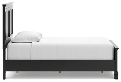 Lanolee Twin Panel Bed with Mirrored Dresser, Chest and Nightstand