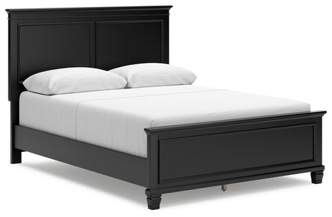 Lanolee Queen Panel Bed with Mirrored Dresser and 2 Nightstands