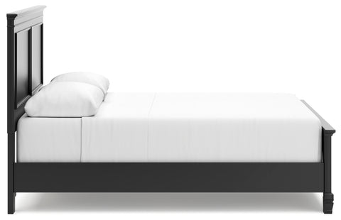 Lanolee Queen Panel Bed with Mirrored Dresser and 2 Nightstands