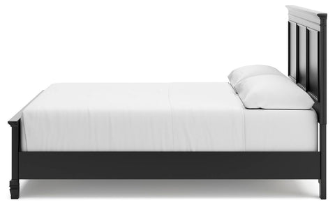 Lanolee California King Panel Bed with Mirrored Dresser, Chest and 2 Nightstands
