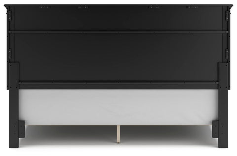 Lanolee King Panel Bed with Mirrored Dresser and Nightstand