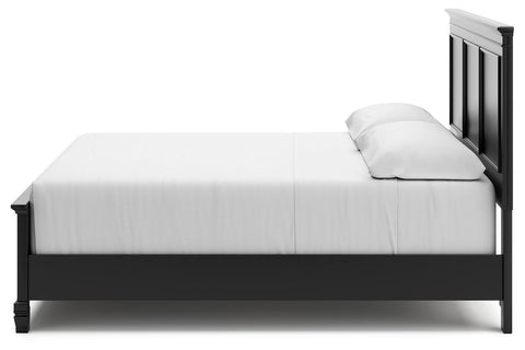 Lanolee King Panel Bed with Mirrored Dresser and Nightstand