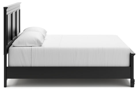 Lanolee King Panel Bed with Mirrored Dresser and 2 Nightstands