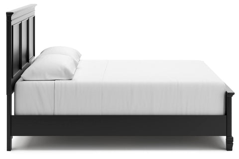 Lanolee King Panel Bed with Mirrored Dresser and Nightstand