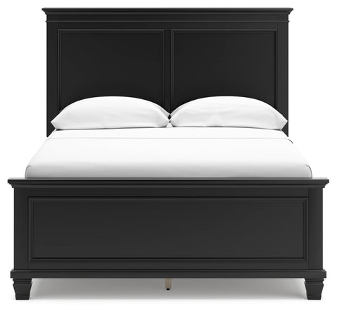Lanolee Full Panel Bed with Mirrored Dresser and 2 Nightstands