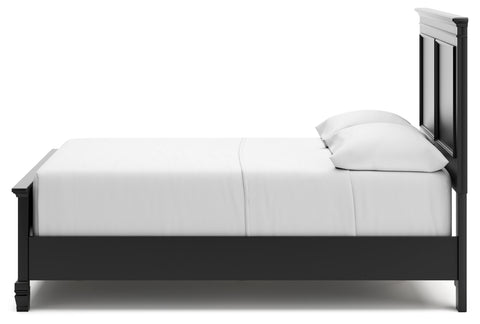 Lanolee Full Panel Bed with Mirrored Dresser and Nightstand