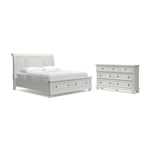 Robbinsdale California King Sleigh Bed with Storage with Dresser